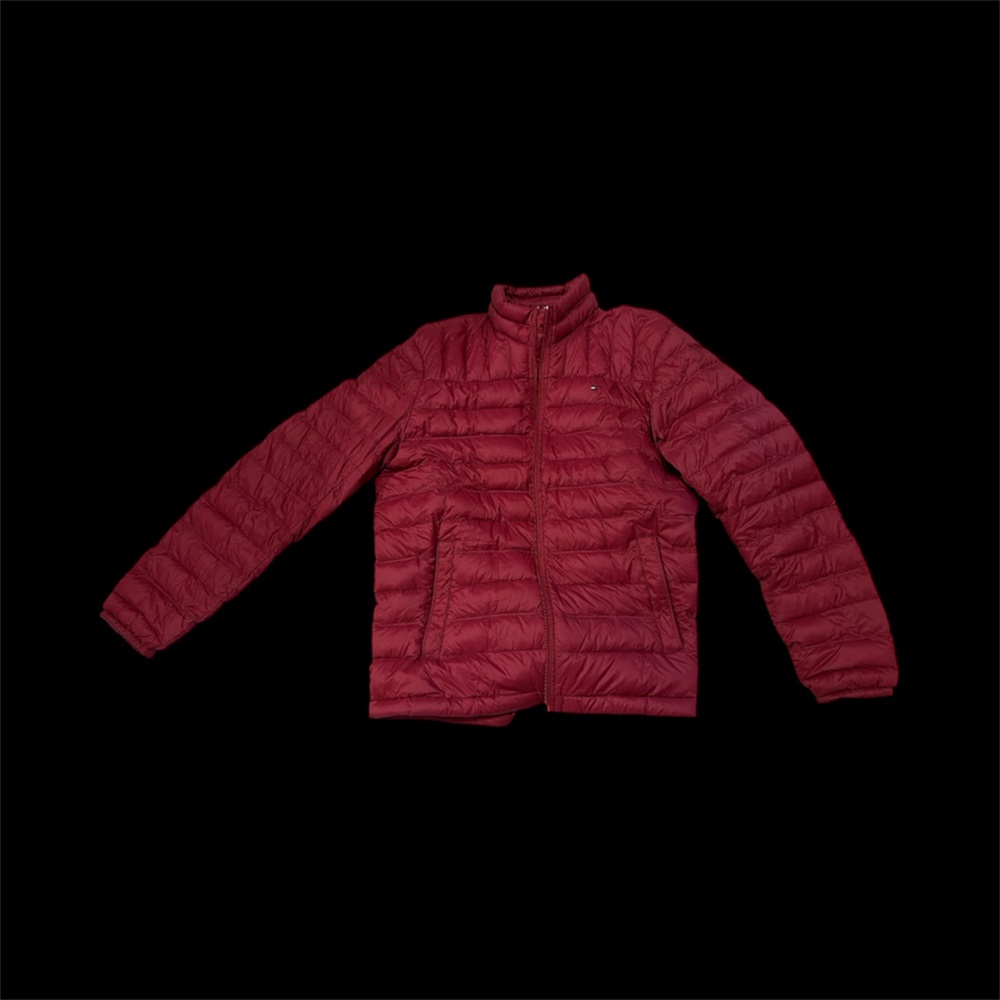 Tommy Hilfiger Natural Down Packable Red Quilted Jacket